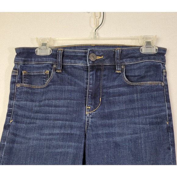 American Eagle Jean Blue Denim Womens Size 4 Skinny Mid Rise Next Level Stretch - Picture 3 of 13